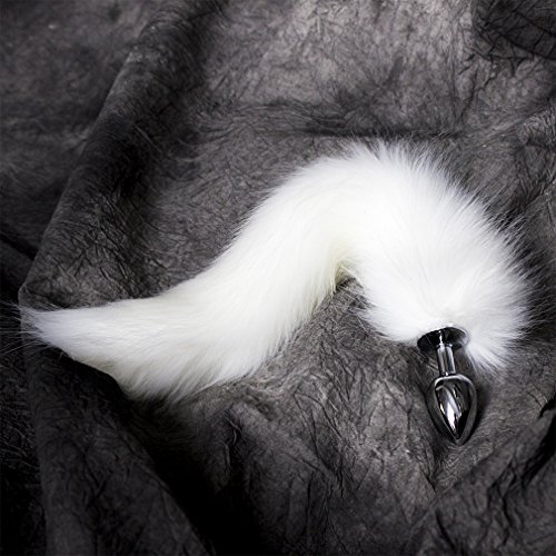 Raycity Stainless Steel Faux Fox Tail Anal Butt Plug 15 (White)