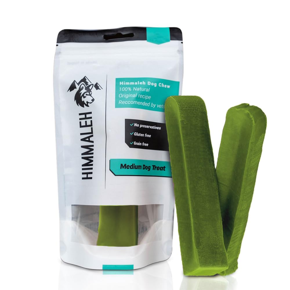 Himmaleh Mint Yak Chews for Dogs - Yak chews for dogs medium (pack of 2) - dog chews long lasting natural -Protein Rich Long lasting dog chew- Toothsome Yak Bars for Dogs- natural dog chews