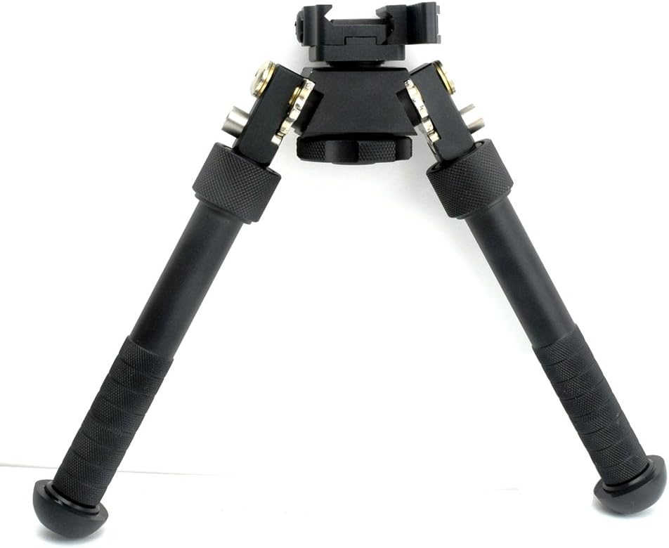 Bipod CNC QD Tactical Picatinny Rail 6.5 - 9 inch Bipod Flat Adjustable (Black)