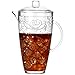 Lily’s Home Break-Resistant Plastic Pitcher with Lid, Food-Safe and BPA-Free, Elegant and Ideal for Indoor or Outdoor Use for Lemonade, Iced Tea, Grapes and Vines Design (78 oz. Capacity)