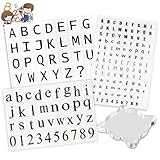 178 Pcs Transparent Clear Silicone Stamps Alphabet, Numbers Symbol Stamp Set with Square Shape Acrylic Block Pad for DIY Craft