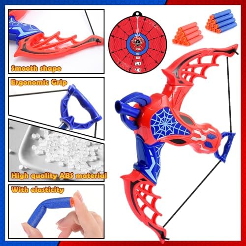 Spider Spielzeug ab 3 4 5 6 Jahre, Spielzeug ab 3-6 Jahre Junge Pfeil Und Bogen Kinder Outdoor Spielzeug Spider Geschenke für Junge 3 4 5 6 7 Jahre Kinderspielzeug ab 3-6 Jahre Ostergeschenk — Foto 3 von 7