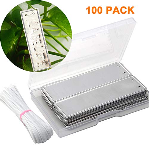 Coolrunner Metal Plant Labels, Aluminum Plant Tags, 6 Inch Wires Included (100)