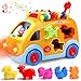 Tractor Trailer - iPlay, iLearn Farm Vehicle Take Apart Toy, Front Loader, Tractor, Excavator, Dump Truck, Digger, Crane Boys toys, Tool Drill, Lights and Sounds Construction Vehicles 5 in 1