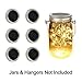 Solar Mason Jar Lights - Adecorty Solar String Lights 6 Pack 20 LED Warm White Solar Jar Lights for Patio Yard Garden Decor, Fairy String Lights Fit for Regular Mouth Jars (Jars Not Included)