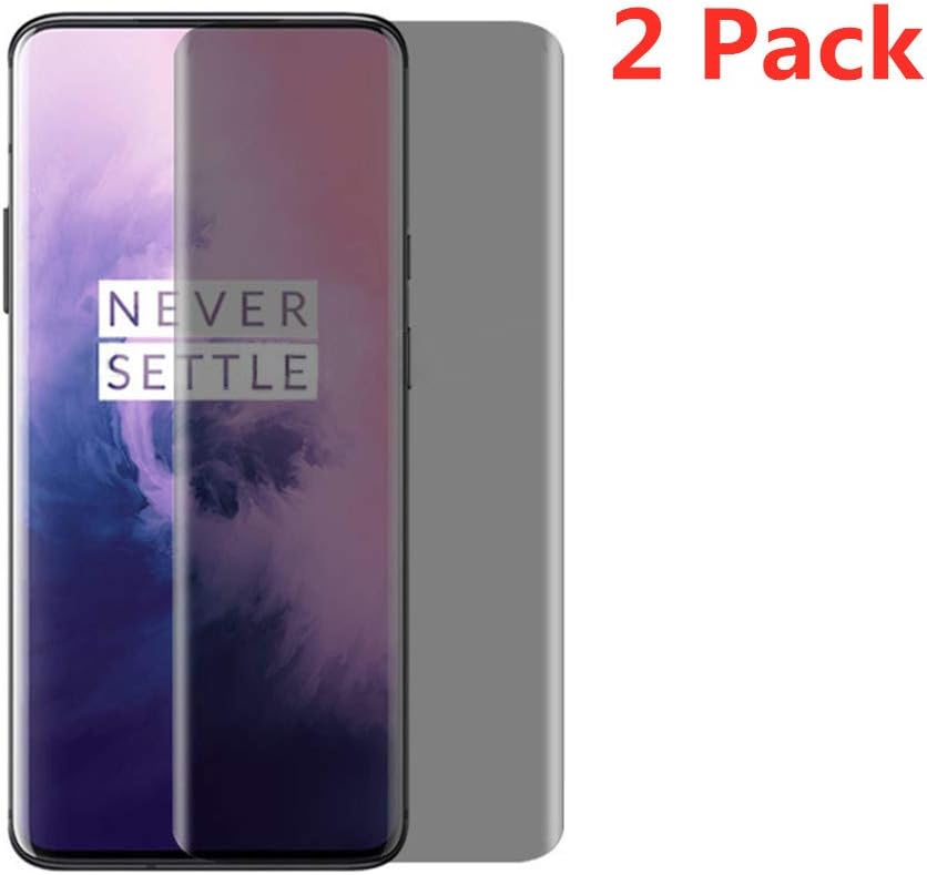 [2 Pack] CCDZ Privacy Tempered Glass for Oneplus 7 Pro Anti-Peeping Screen Protector Glass Protective Film [3D Curved] [Anti-Scratch] (Clear)