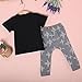 GRNSHTS Baby Boys Outfits Letters Printed T-Shirt + Pants Set (100/18-24 Month) Black