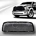 R&L Racing Black Big Horn Horizontal Style Luxury Sport Bumper Guard Front Grill Cover Compatible with 09-10 Dodge Ram 1500, 11-12 Ram 1500 All Models | Mesh Front Hood Bumper Guard