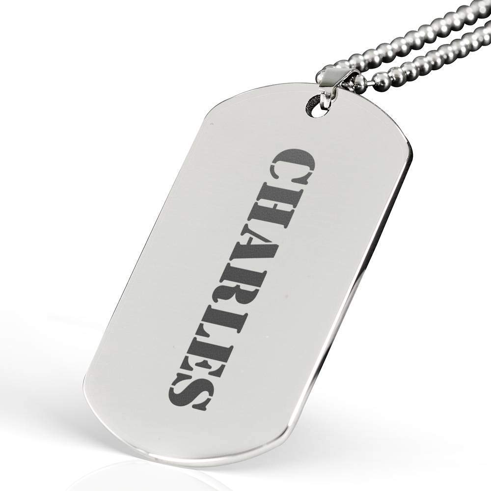 Jewelry Laser Engraved Dog Tag Necklace 
