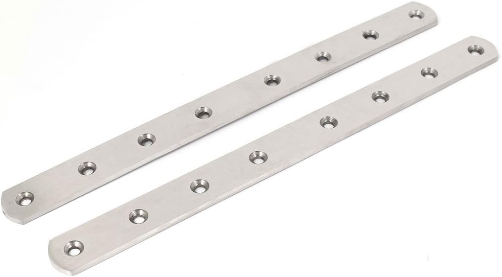Sourcingmap 8pcs Flat Repair Plate Metal Straight Corner 300 X 25 X 4mm Brackets Flat Fixing Mending Brace Plates - Image 3