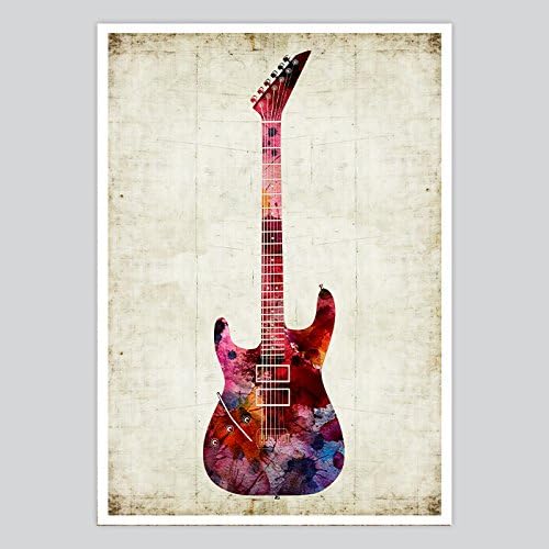 Watercolor Print Guitar, A4 - 297 x 210 mm - 11.7 x 8.3 in [Kitchen]