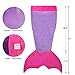 Maidream Mermaid Tail Blanket Upgraded Double-Layered Soft Cozy Fleece Warm Sleeping Bag with Necklace Gift for Kids and Teens(Ages 3-12) (Purple/Rose Red)