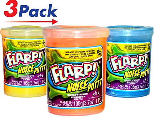 JA-RU Flarp Noise Putty (Pack of 3) Fart Putty Squish It to Make Fart Sounds | Item #10041-3