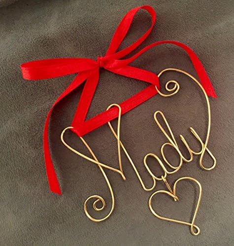 Personalized Gold or Silver Wire Name Valentine's Day Gift~Wall or Door Hanger~Ornament~Any Name~2, 3, 4 Names possible~Year, Date 2020 option~Love Heart~Keepsake~The Original