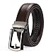 F&T Men’s Ratchet Click Belt, Holeless with automatic sliding buckle (BROWN)