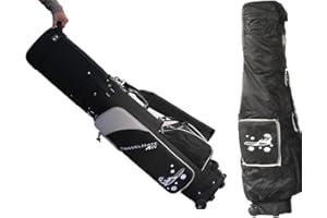 A99Golf Travel Mate III with Skin Wheeled Cover W. TSA Lock Golf Travel Bag Travel Cover Luggage for Golf Clubs Air Porter Journey Travel Cover(Blk/Grey)