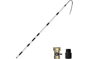 LAANPOLE Gutter Cleaning Tools from The Ground, 12FT Reach Rain Gutter Cleaner with Bendable Wand