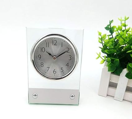 Amazon Com Mumuwind Glass Table Clock Ultra Quiet Metal Small Alarm Clock Classic Retro Style Quartz Clock Desk Cupboard Bedside Travel Alarm Clock Glasses And Metal Silver Home Kitchen