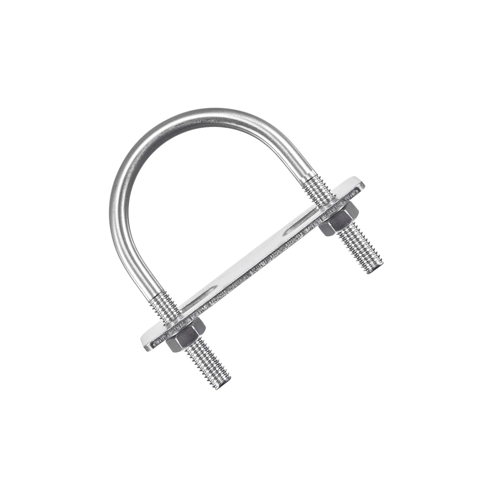 MACHSWON Round U-Bolt,1 Set 304 Stainless Steel M8 U Bolts 57mm(2.25") Inner Width 84mm Length with Nuts and Frame Plate for Automobiles Boat Trailer