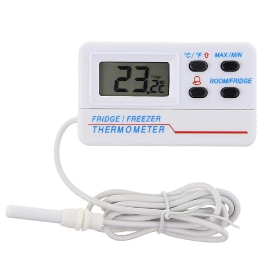 Digital Fridge Freezer Thermometer With Temperature Warning Alarm and