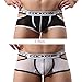 2 Pack Men Boxer Briefs Shorts Hollow Cut Out Trunks Underwear 863 (Medium, white/black)