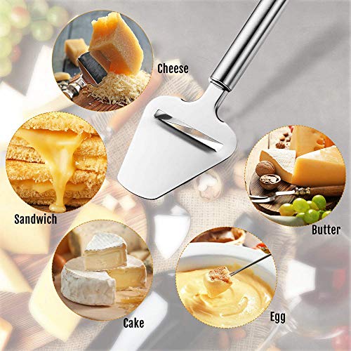 Cheese Slicer,3-in-1 Stainless Steel Cheese Cutter Tools Set with Butter Knife for Different Hardness Cheeses and Butter,Non-Stick Cheese Knife Kit - Thumbnail 3