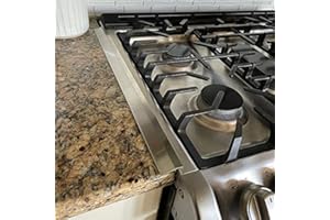 Epic QT Heavy Duty Food-Grade Stainless Steel Kitchen Stove/Counter Top Gap Cover Filler T Trim (2pcs) (Various 18 in -25 in Lengths) (1.4 in Wide) (Length: 25 in ), Silver, KIT304SSGF25