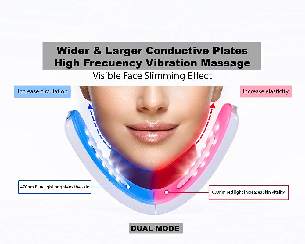 2 In 1 Electric V-Face Shaping Massager, 6 Types of Massage Modes Intelligent Face-Lifting Instrument, Face Slimming Machine.: Beauty