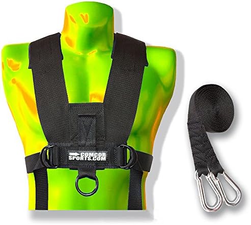 ComCor Sled Harness Vest w/Padded Shoulders & 9' Pull Strap - Made in USA