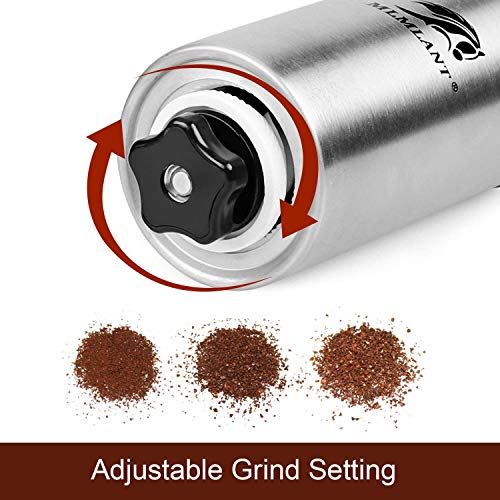 MLMLANT Handheld-Hand-Espresso-Kaffeemühle mit Kurbel, konischer Grat, Keramik, französische kompakte Mühle, Bohnen, Set… – Bild 4