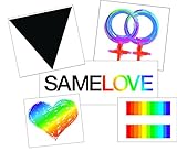 Temporary Tattoo Gay Pride Set - Women's Semi-Permanent Tattoo Gift - Gay Pride Accessory - Set of 10-50% Bulk DISCOUNT