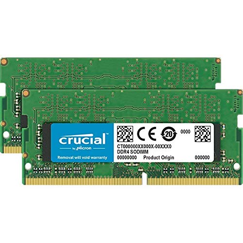 Crucial 32GB Kit (16GBx2) DDR4 2666 MT/s (PC4-21300) DR x8 SODIMM 260-Pin Memory - CT2K16G48FD8266