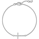 S 14K Gold Plated Cross Bracelet Dainty Bracelets for Women Adjustable Cubic Zirconia Bracelet Christian for Women