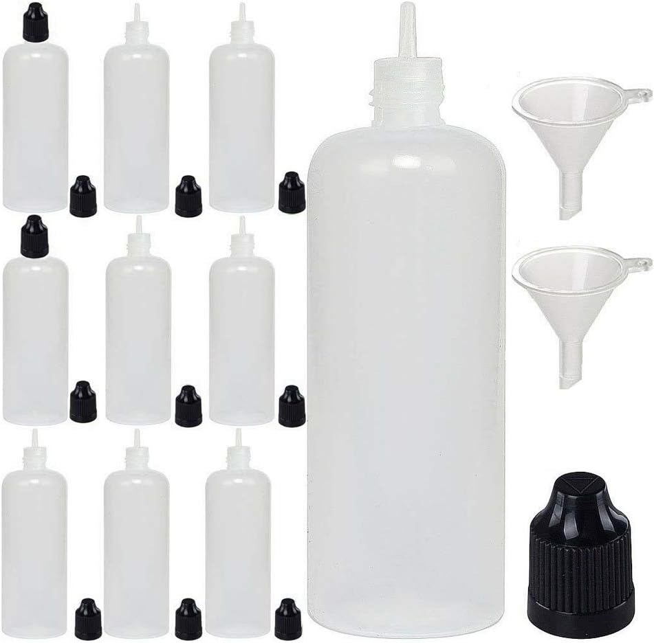 NANSHINE LDPE Plastic Dropper Bottles Empty Squeeze Liquid Eye Dripper Containers（Bottle + cap + tip + mini funnel + labels) 30ML x20 Black: Home Improvement