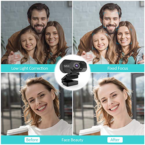 HD Pro Webcam, TedGem 8MP Fixed Focus 4K/1080P Full HD Webcam USB Webcam Desktop Laptop Camera Live Streaming Webcam Built-in Mic Widescreen HD Video Webcam, Flexible Rotatable Clip[Upgraded Version]... - Thumbnail 2