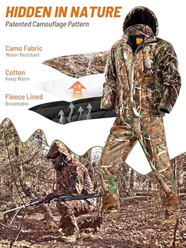 NEW VIEW Insulated Hunting Clothes for Men Cold Weather, Warm Camo