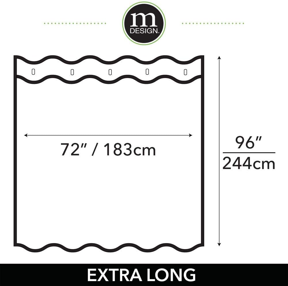 mDesign Hotel Quality Polyester/Cotton Blend Machine Washable Fabric Shower Curtain with Waffle Weave and Rust-Resistant Metal Grommets for Bathroom Showers and Bathtubs - 72" x 72" - White: Home & Kitchen