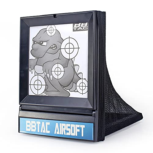 BBTac Airsoft Target with Trap Net Catcher, Stand and Paper Target, for