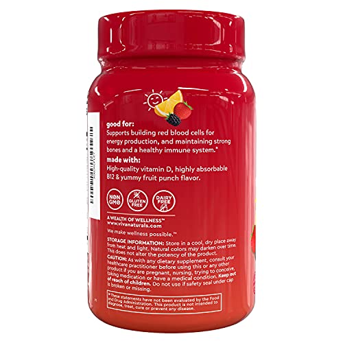 Vitamin B12 and Vitamin D3 5000 IU Gummies, 60 Count Delicious Fruit