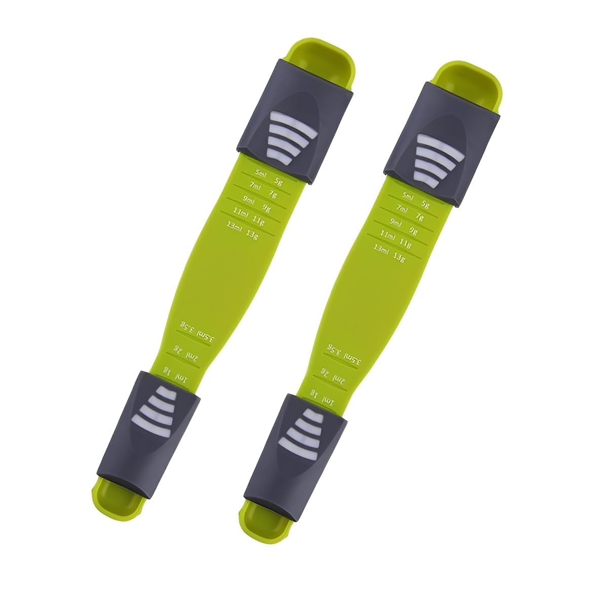 Photo 1 of 2 PCS Adjustable Measuring Spoon with g/ml Scale, BPA-Free Kitchen Measuring Tool for Sugar, Salt, Spices, Milk Powder, Slide Design for Easy Use and Cleaning