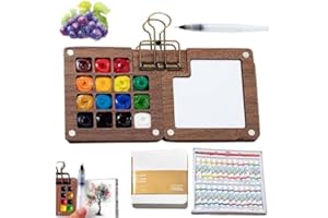 2026 New Watercolor Kit, Mini Watercolor Set with A Portable Notebook, Mini Watercolors Paint Set for Beginners with 12/24 Co