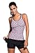 Aleumdr Women's Abstract Print Racerback Tankini Skirt Skort Swimsuit