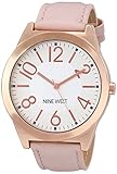 Nine West Women's NW/1660SVPK Rose Gold-Tone Case Watch with Blush Strap