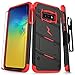 ZIZO Bolt Series for Galaxy S10e Case Heavy-Duty Military Grade Drop Tested Bundle with Tempered Glass Screen Protector Holster and Kickstand Black Red
