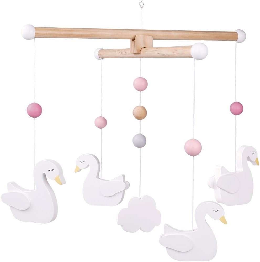 swan cot mobile