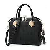 Tibes Fashion Women Top-handle Handbag Shoulder Purse Black