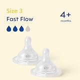 MAM Teats Size 3 2 Pack Fast Flow Fits All MAM Bottles SkinSoft Silicone view 2