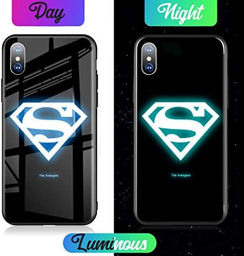 Ask IphoneX, IphoneXs, Fashion Case Luminous Glass. (Superman)