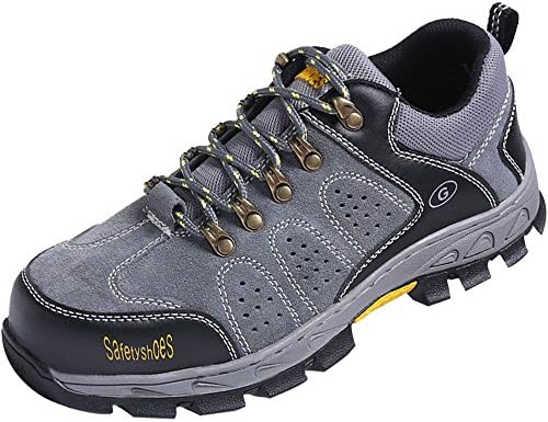 Mens Boots Steel Toe Cap Breathable Durable Work Safety Shoes Anti-Smashing Anti-Puncture