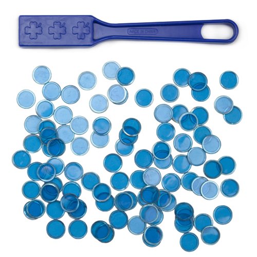 Magnetic Bingo Wand with 100 Metallic Bingo Chips by Royal Bingo Supplies (Blue)